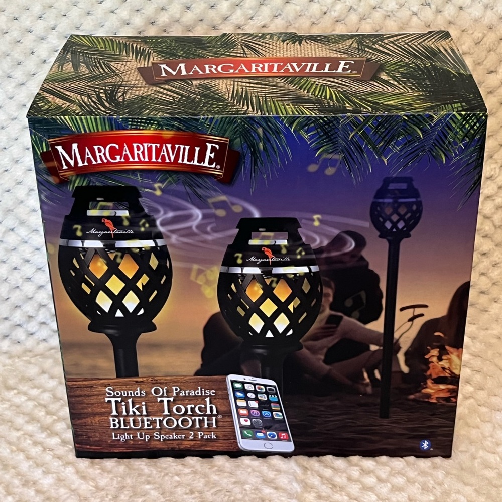 MARGARITAVILLE TIKI TORCH WIRELESS SPEAKER 2 PACK NEW IN BOX